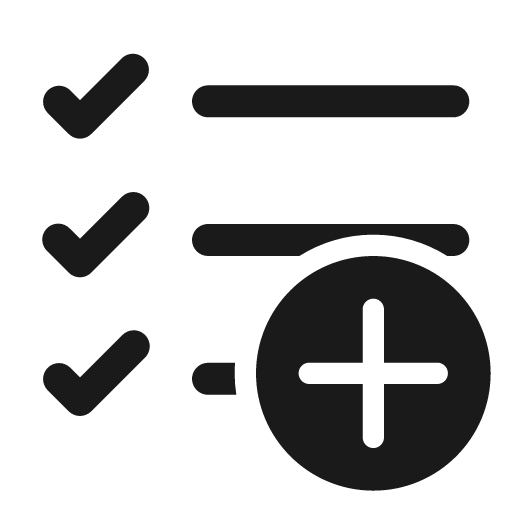 Task list add 24 regular icon, solid style, from Fluent UI System Icons