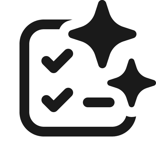 Task list square sparkle 16 regular icon, solid style, from Fluent UI System Icons