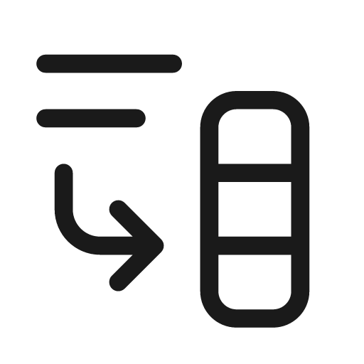 Text arrow down right column 20 regular icon, solid style, from Fluent UI System Icons