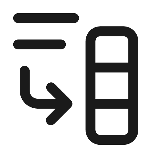 Text arrow down right column 24 regular icon, solid style, from Fluent UI System Icons