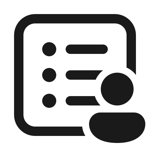 Text bullet list square person 32 regular icon, solid style, from Fluent UI System Icons