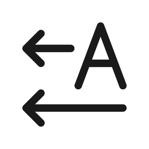 Text direction horizontal left 20 regular icon, solid style, from Fluent UI System Icons