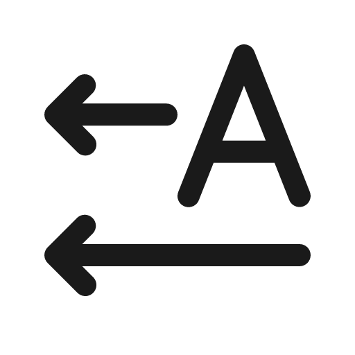 Text direction horizontal left 24 regular icon, solid style, from Fluent UI System Icons