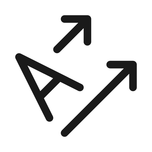 Text direction rotate 315 right 20 regular icon, solid style, from Fluent UI System Icons