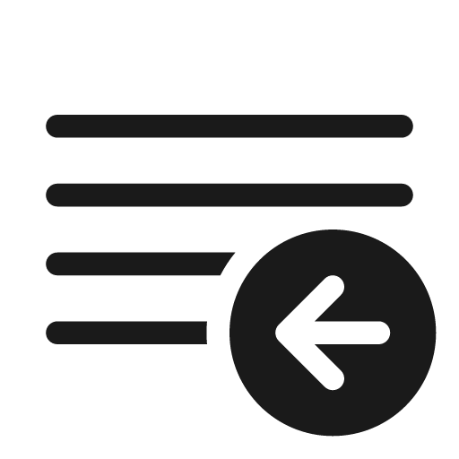 Text grammar arrow left 20 regular icon, solid style, from Fluent UI System Icons