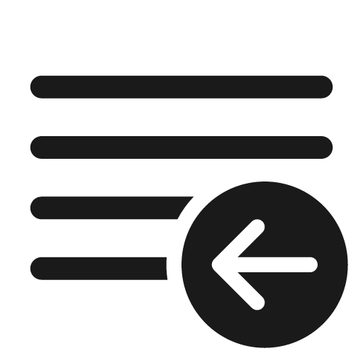 Text grammar arrow left 24 regular icon, solid style, from Fluent UI System Icons