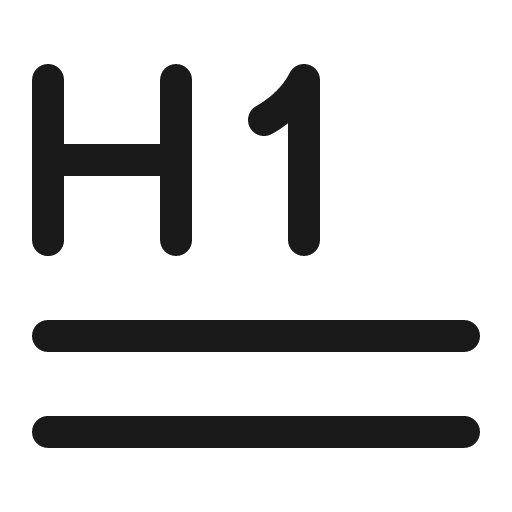 Text header 1 lines 16 regular icon, solid style, from Fluent UI System Icons