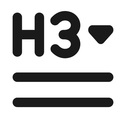 Text header 3 lines caret 20 filled icon, filled style, from Fluent UI System Icons