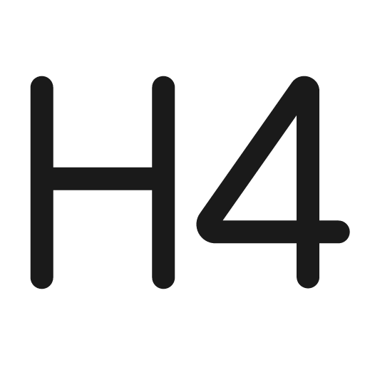 Text header 4 24 regular icon, solid style, from Fluent UI System Icons