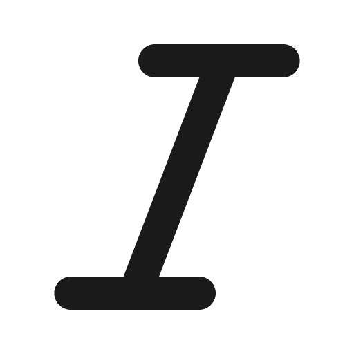 Text italic 16 filled icon, filled style, from Fluent UI System Icons
