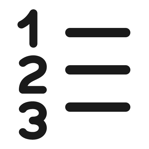 Text number list 16 regular icon, solid style, from Fluent UI System Icons