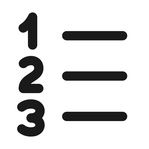 Text number list 24 regular icon, solid style, from Fluent UI System Icons