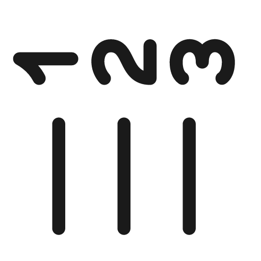 Text number list rtl rotate 270 20 regular icon, solid style, from Fluent UI System Icons