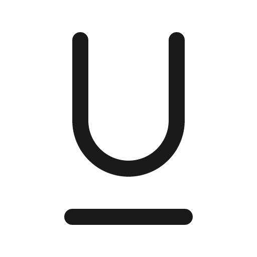 Text underline character u 16 regular icon, solid style, from Fluent UI System Icons