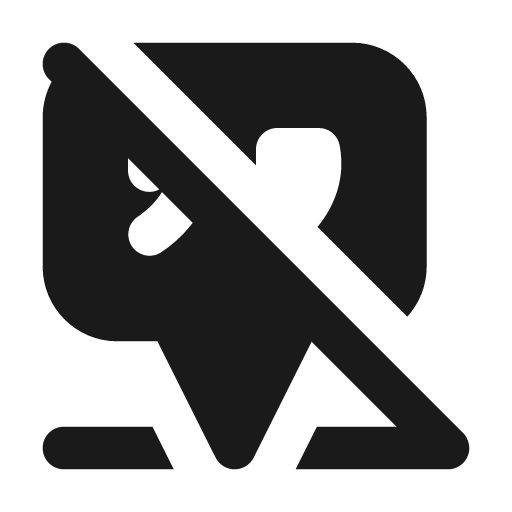 Tooltip quote off 12 filled icon, filled style, from Fluent UI System Icons