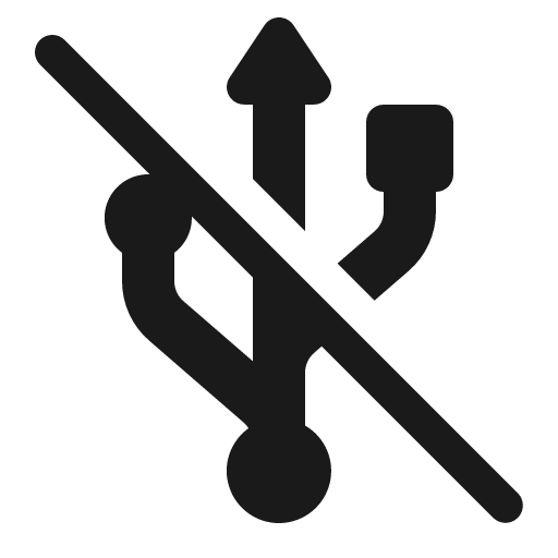 Usb off 16 filled icon, filled style, from Fluent UI System Icons