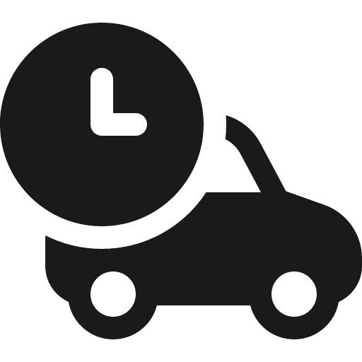 Vehicle car profile ltr clock 16 filled icon, filled style, from Fluent UI System Icons