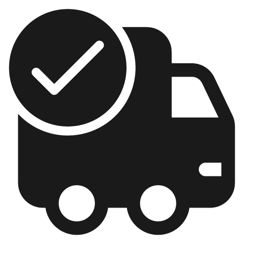 Vehicle truck checkmark 28 filled icon, filled style, from Fluent UI System Icons