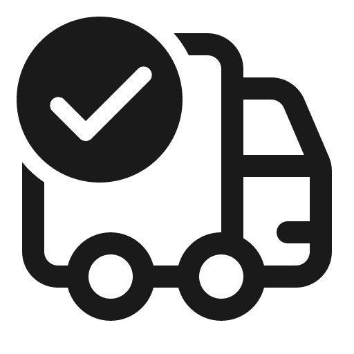 Vehicle truck checkmark 32 regular icon, solid style, from Fluent UI System Icons