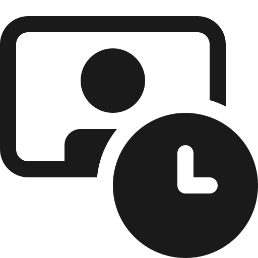 Video person clock 16 filled icon, filled style, from Fluent UI System Icons