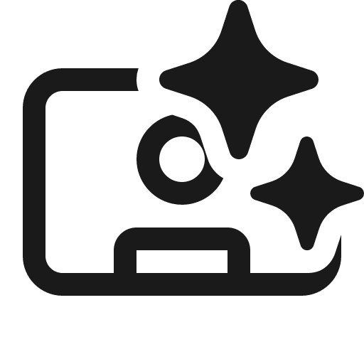 Video person sparkle 16 regular icon, solid style, from Fluent UI System Icons