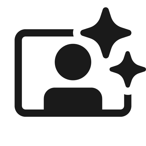 Video person sparkle 20 filled icon, filled style, from Fluent UI System Icons