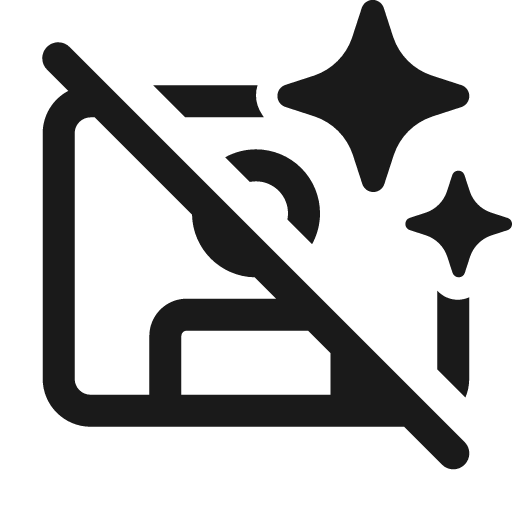 Video person sparkle off 24 regular icon, solid style, from Fluent UI System Icons