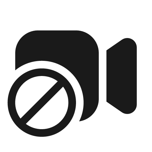 Video prohibited 20 filled icon, filled style, from Fluent UI System Icons