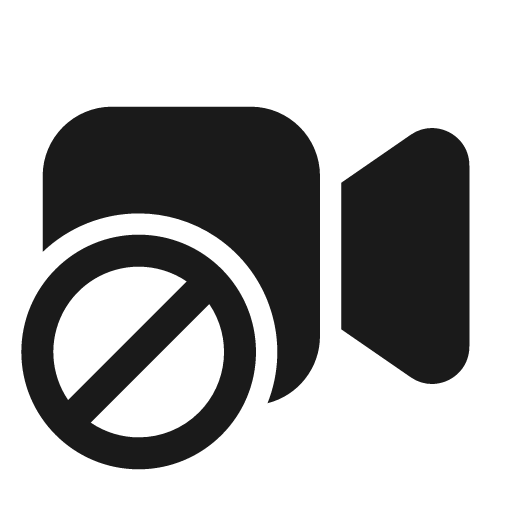 Video prohibited 24 filled icon, filled style, from Fluent UI System Icons