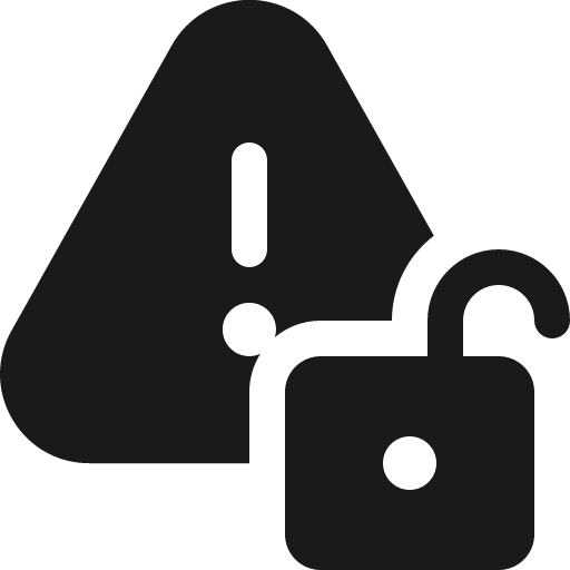 Warning lock open 16 filled icon, filled style, from Fluent UI System Icons