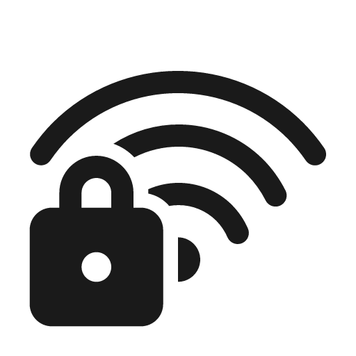 Wifi lock 24 regular icon, solid style, from Fluent UI System Icons