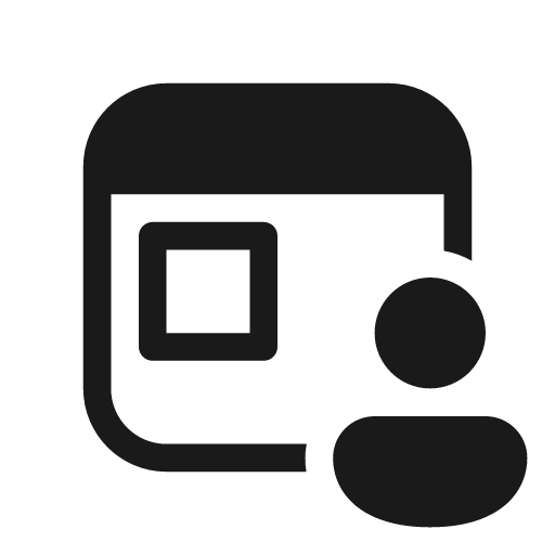Window ad person 20 filled icon, filled style, from Fluent UI System Icons