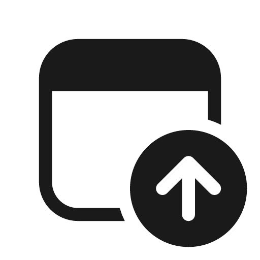 Window arrow up 20 filled icon, filled style, from Fluent UI System Icons