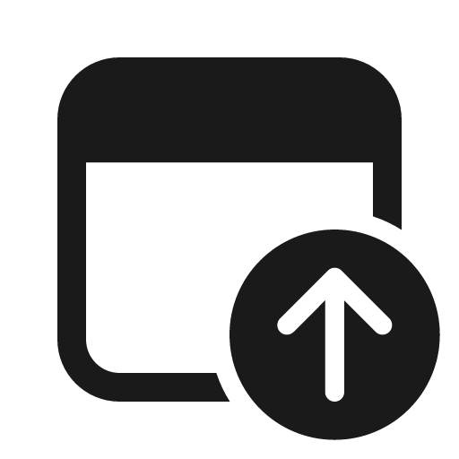 Window arrow up 24 filled icon, filled style, from Fluent UI System Icons
