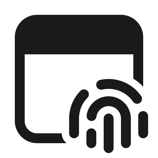 Window fingerprint 32 filled icon, filled style, from Fluent UI System Icons