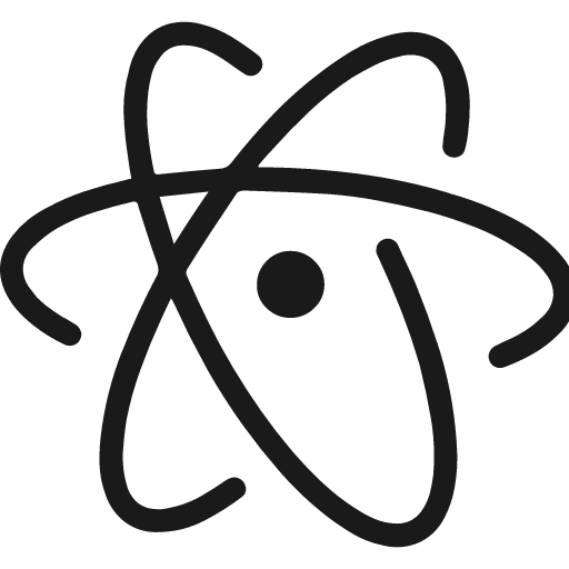 Atom icon, solid style, from Fontisto