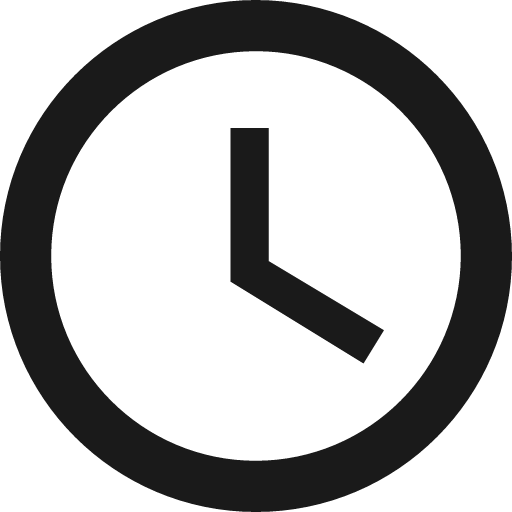 Clock icon, solid style, from Fontisto
