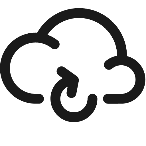 Cloud refresh icon, solid style, from Fontisto