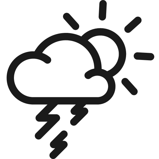 Day lightning icon, solid style, from Fontisto