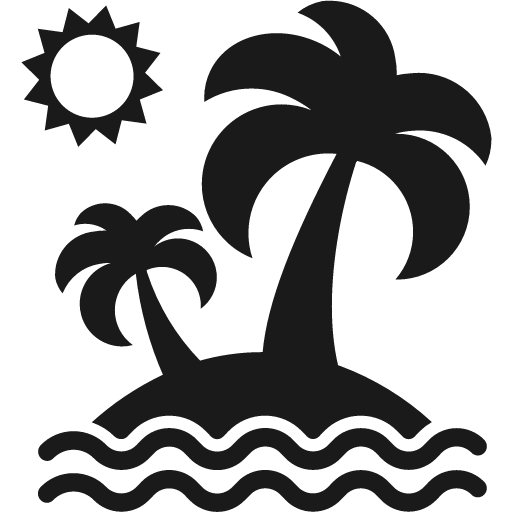 Island icon, solid style, from Fontisto