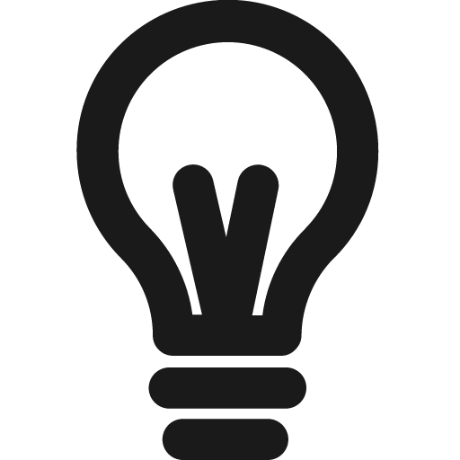 Lightbulb icon, solid style, from Fontisto