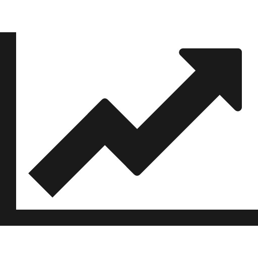 Line chart icon, solid style, from Fontisto