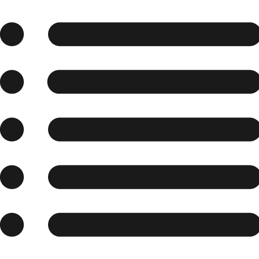 List 2 icon, solid style, from Fontisto