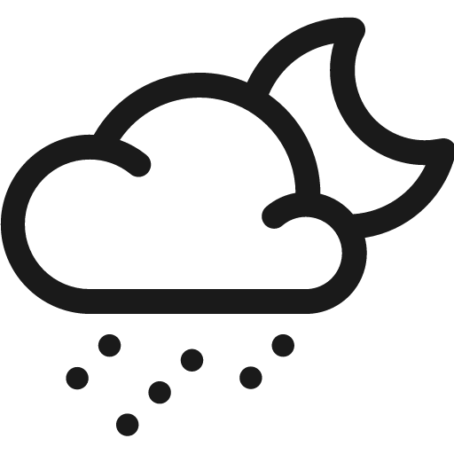 Night alt snow icon, solid style, from Fontisto