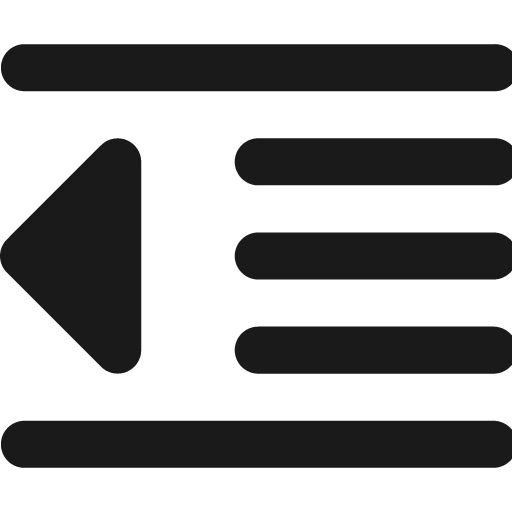 Outdent icon, solid style, from Fontisto