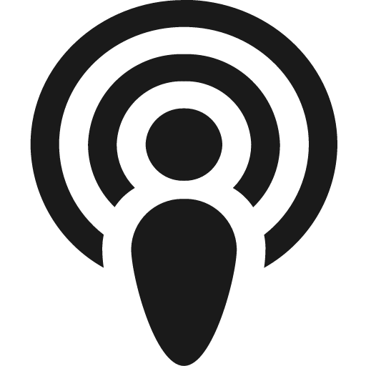 Podcast icon, solid style, from Fontisto
