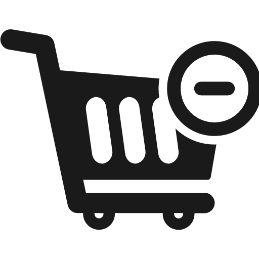 Shopping basket remove icon, solid style, from Fontisto