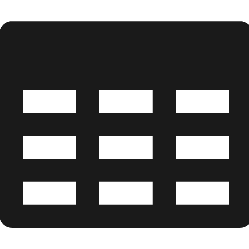 Table 2 icon, solid style, from Fontisto