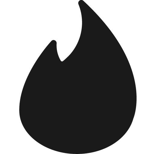 Tinder icon, solid style, from Fontisto