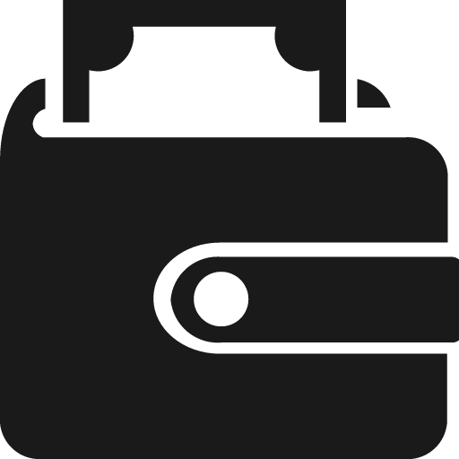 Wallet icon, solid style, from Fontisto